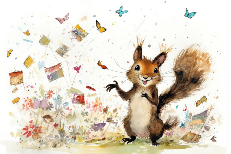 Das muntere Eichhörnchen Klein Witzelspitz